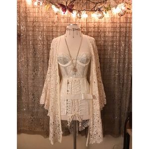 SOLD 🦋 FP ivory crochet butterfly wing kimono 🦋